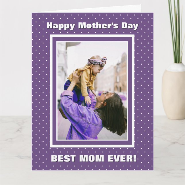 Tarjeta La mejor mamá Personalizado foto Día de la Madre M (Anverso)