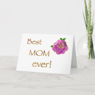 Tarjeta La mejor mamá rosada Rosa Gracias Por Todo