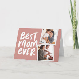 Tarjeta La mejor mamá siempre de moda dos rosas de fotos D