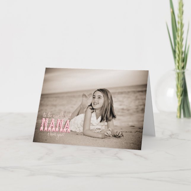 Tarjeta ¡La mejor Nana del mundo, te amo! (Anverso)