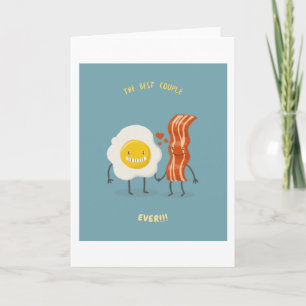 Tarjeta La mejor pareja jamás - tocino y huevo