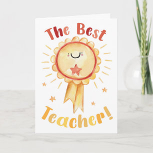 Tarjeta La Mejor Profesora – Roseta de Premio Acuarela Ado