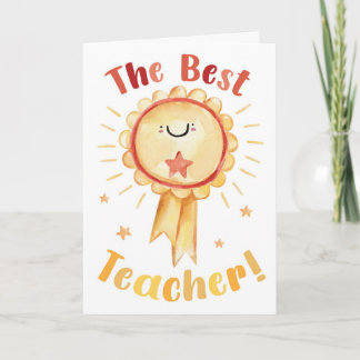 Tarjeta La Mejor Profesora – Roseta de Premio Acuarela Ado