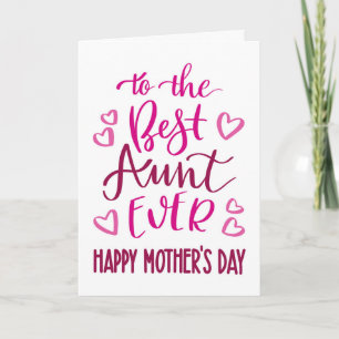Tarjeta La mejor tipografía del Día de la Madre en rosa