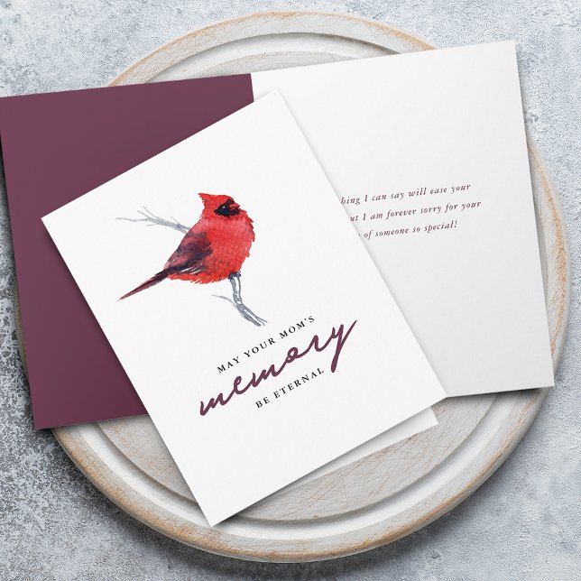 Tarjeta La memoria eterna cardinal y la simpatía personal (Cardinal Eternal Memory Personalized Sympathy Card)