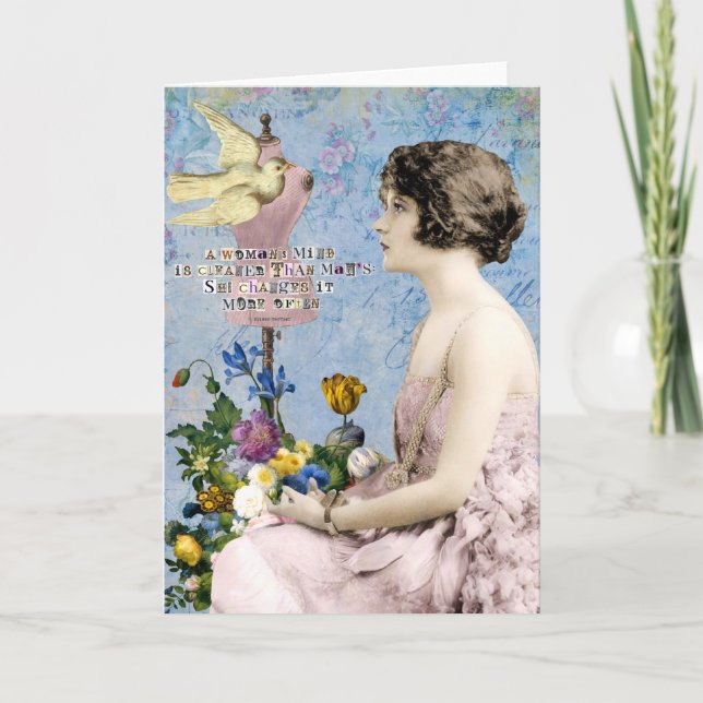 Tarjeta La mente de la mujer cita el arte digital (Anverso)