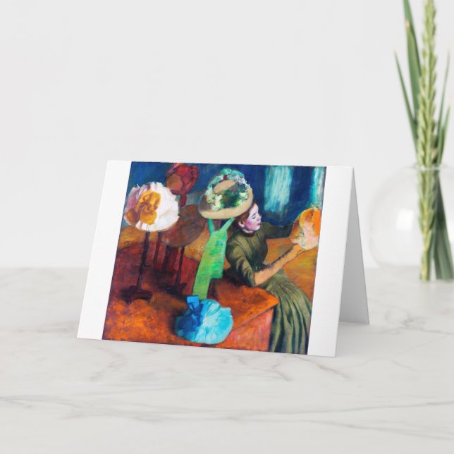 Tarjeta La Millinery Shop, Edgar Degas (Anverso)