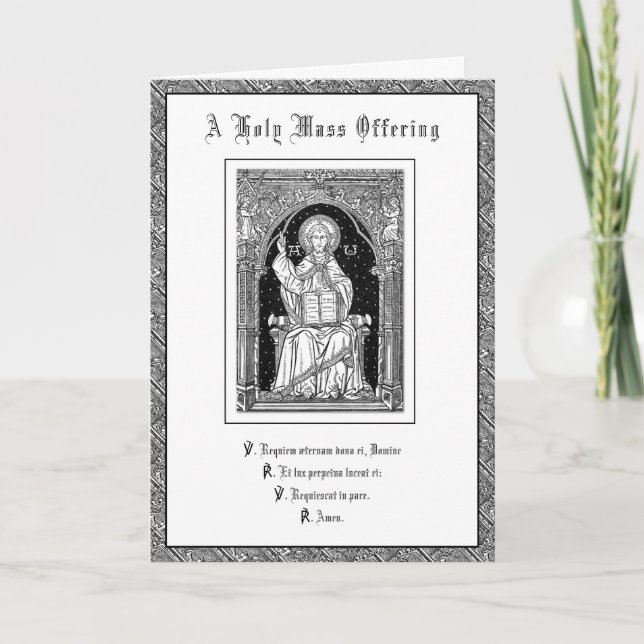 Tarjeta La misa de simpatía tradicional católica ofrece a  (Anverso)