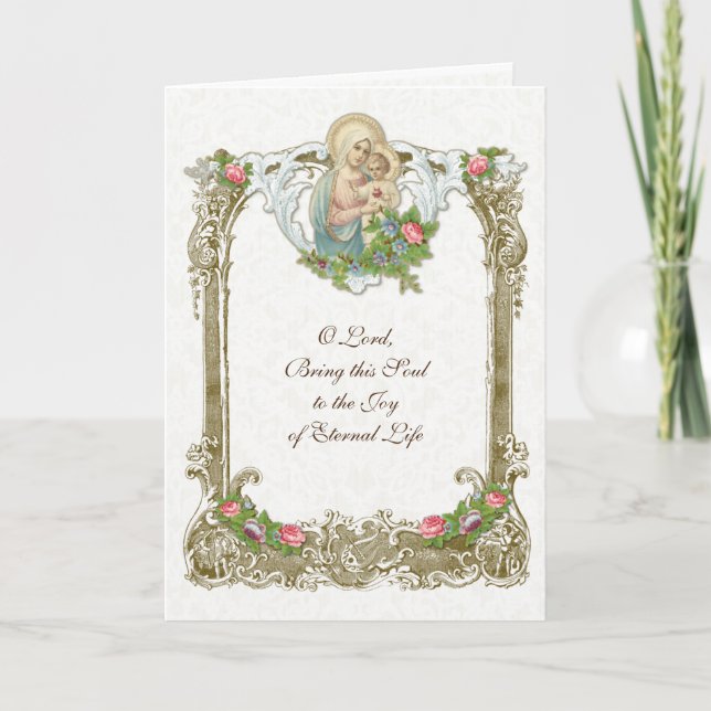 Tarjeta La misa de simpatía tradicional católica ofrece a  (Anverso)