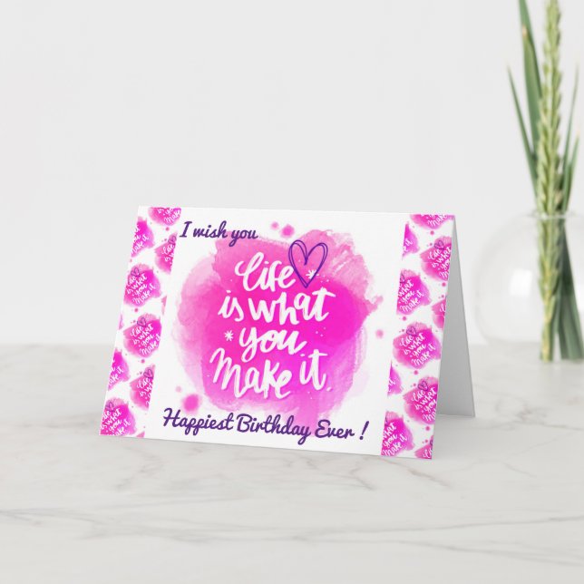 Tarjeta La motivación de cumpleaños más feliz (Anverso)