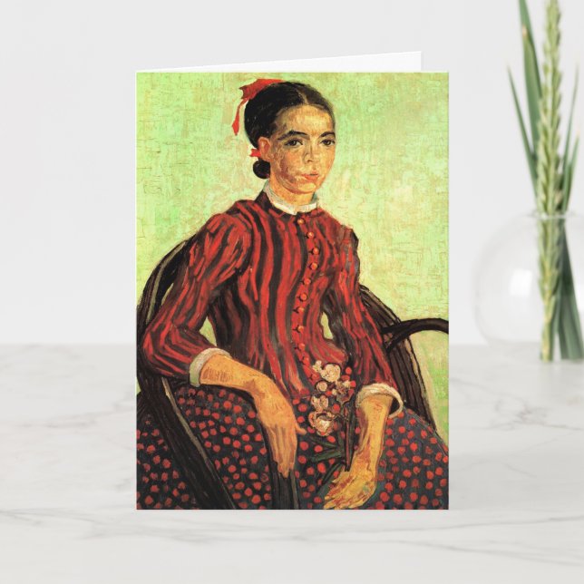Tarjeta La Mousme, Sentada de Vincent van Gogh (Anverso)
