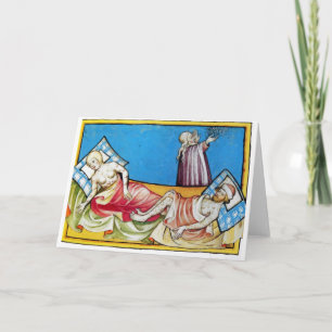 Tarjeta La muerte negra de la Biblia de Toggenburg 1411