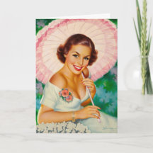 La mujer con un paraguas rosa, cumpleaños