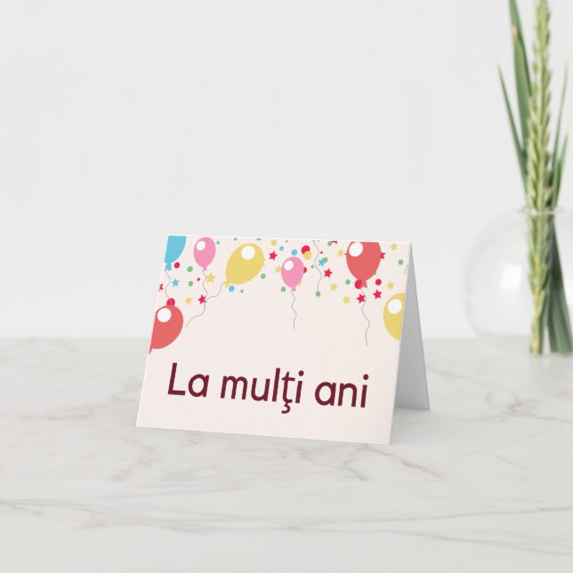 Tarjeta La mulţi ani, cumpleaños de Rumania (Anverso)