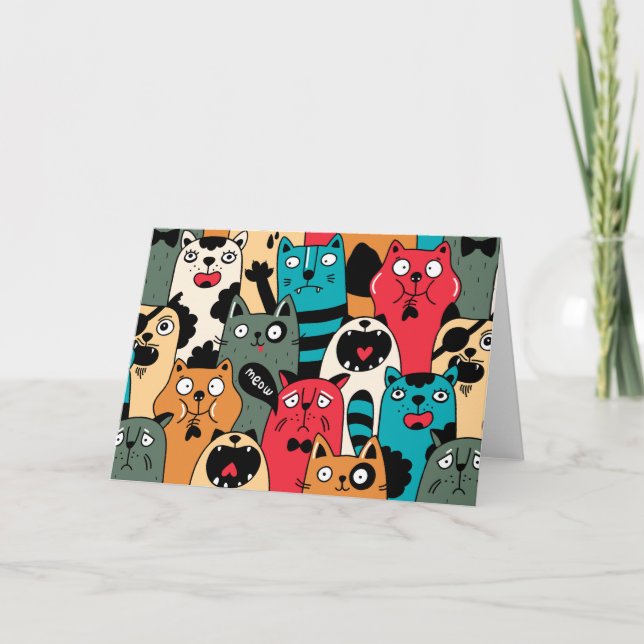 Tarjeta La multitud de gatos (Anverso)