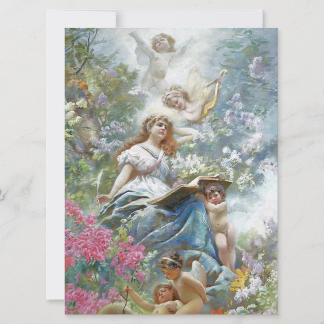 Tarjeta La musa de Poesie (por Konstantin Makovsky) (Anverso)