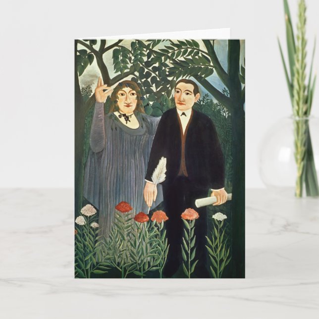 Tarjeta La musa que inspira al poeta, 1909 (Anverso)