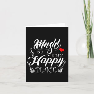 Tarjeta La música es mi lugar feliz Cita de la vida motiva
