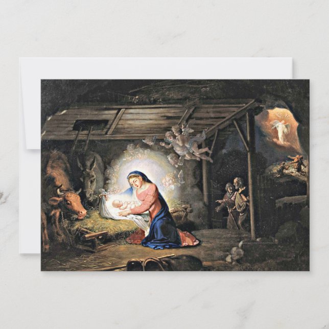 Tarjeta La Natividad de Cristo por Vladimir Borovikovsky, (Anverso)
