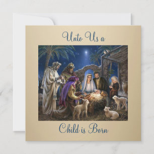 Tarjeta La Natividad del Niño Jesús Felicidades de Navidad