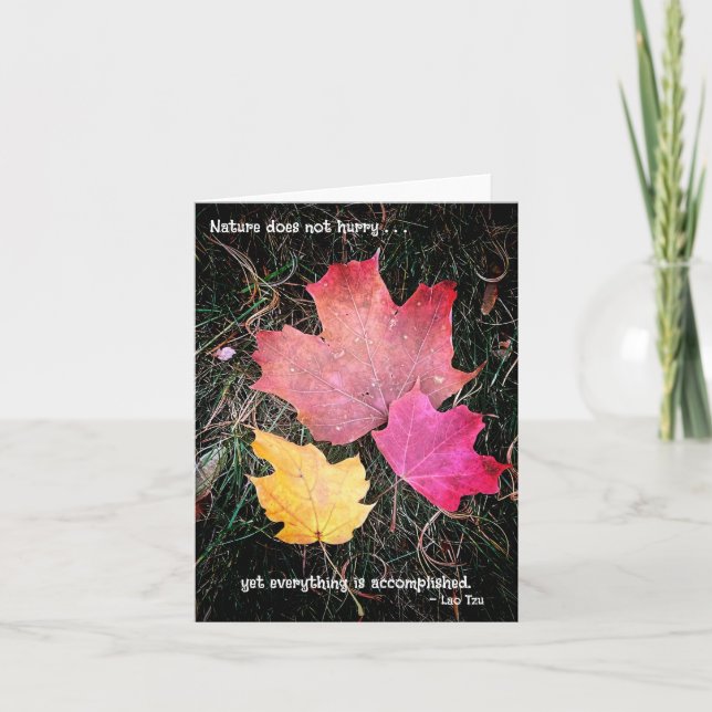 Tarjeta La naturaleza no se apresura, todo se logra. (Anverso)