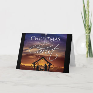 Tarjeta La Navidad comienza con Cristo