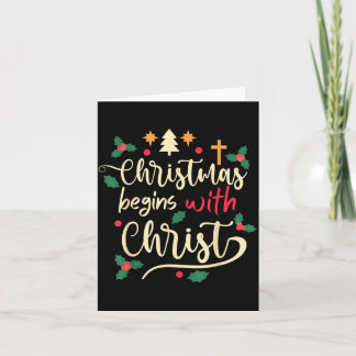 Tarjeta La Navidad comienza con Cristo Día de Navidad Cris