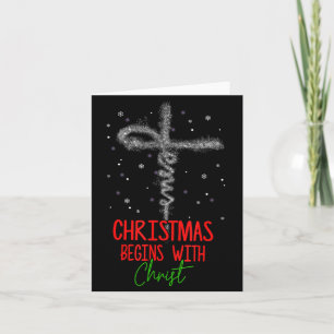 Tarjeta La Navidad Comienza Con La Cruz De Cristo Cristian