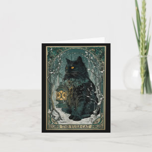 Tarjeta La Navidad de la Carta del Tarot del Gato Yule