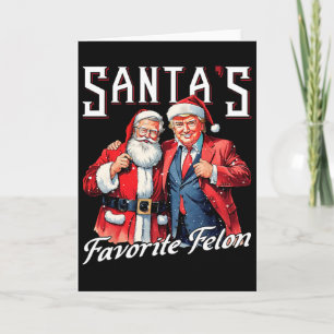 Tarjeta La Navidad del delincuente favorito de Santa Claus