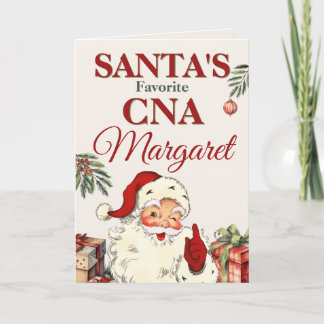 Tarjeta La Navidad favorita de Santa personalizada para un