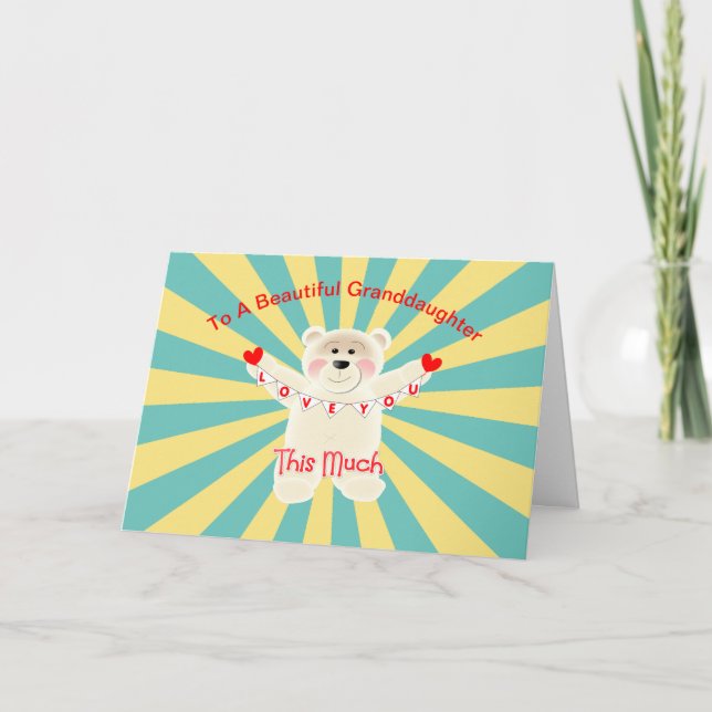 Tarjeta La Nieta Te Ama El Oso De Teddy (Anverso)