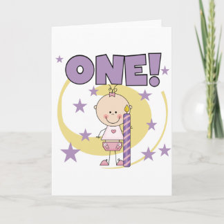 Tarjeta La niña bebé es camisetas de un cumpleaños y regal