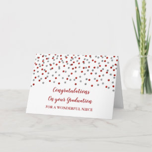 Tarjeta La Niña Plata Roja Felicita A La Graduación