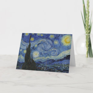 Tarjeta La Noche Estrellada, pintura al óleo, Vincent Van 