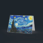 Tarjeta La noche estrellada | Van Gogh |<br><div class="desc">El Starry Night es un cuadro de aceite sobre lienzo del pintor holandés post-impresionista Vincent van Gogh. Pintado en junio de 1889, se aprecia la vista desde la ventana de su asilo en Saint-Rémy-de-Provence, frente al este, justo antes de la salida del sol, con la adición de un pueblo imaginario....</div>