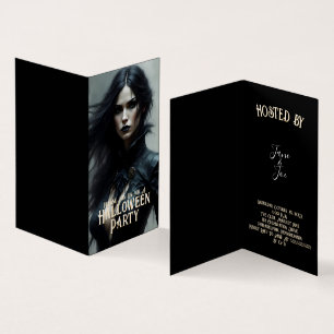 Tarjeta La noche gótica de Halloween de la misteriosa invi