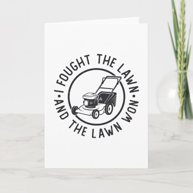 Tarjeta La Ocupación De Césped Luché Contra El Césped Y El (Anverso)