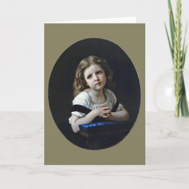 Tarjeta La oración, Bouguereau (Anverso)