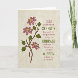 Tarjeta La oración de la serenidad (cita de recuperación)