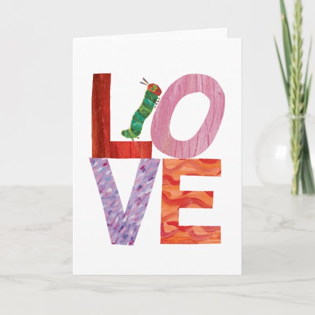 Tarjeta La oruga muy hambrienta | AMOR (Anverso)