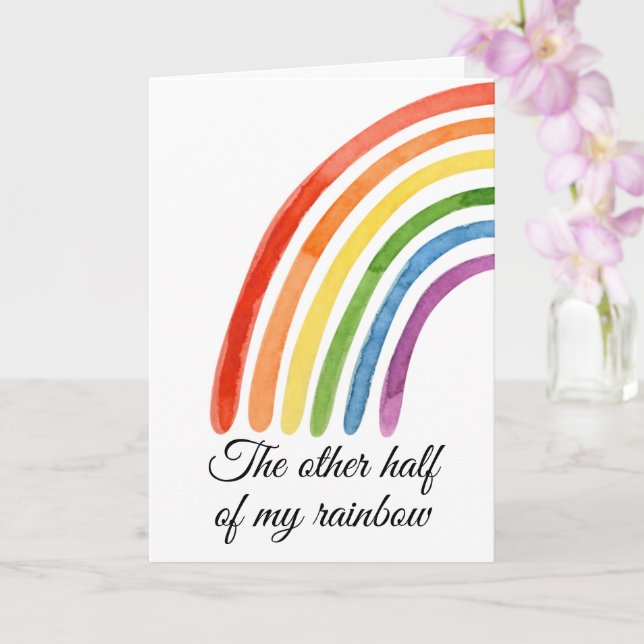 Tarjeta La Otra Mitad De Mi Arcoiris Me Completas (Orquídea)