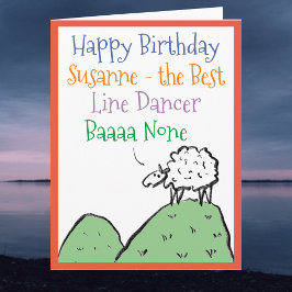Tarjeta La oveja diseña un cumpleaños feliz para una baila