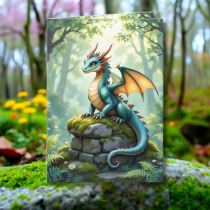 Tarjeta La página de la pintoresca pintura del dragón y el