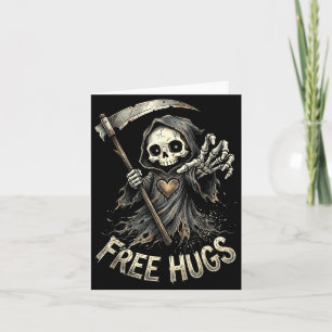 Tarjeta La Parca Abraza Esqueleto Humor Negro