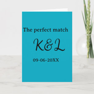 Tarjeta La pareja de la letra del nombre de la fecha azul