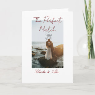 Tarjeta La pareja de novios perfecta foto retro malva