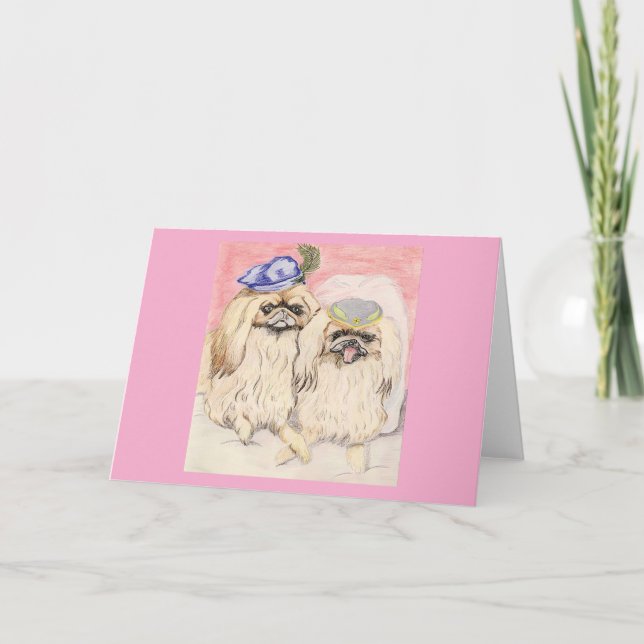 Tarjeta La pareja pekingesa (Anverso)