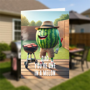 Tarjeta La parrillada del Día del Padre Uno en un Melón