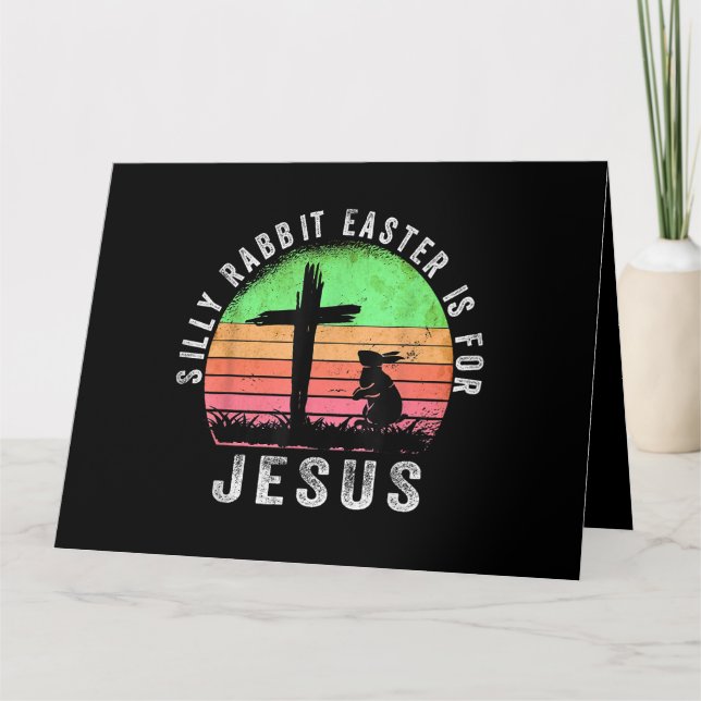 Tarjeta La Pascua de Rabbit Silencioso es para Jesús Chris (Anverso)